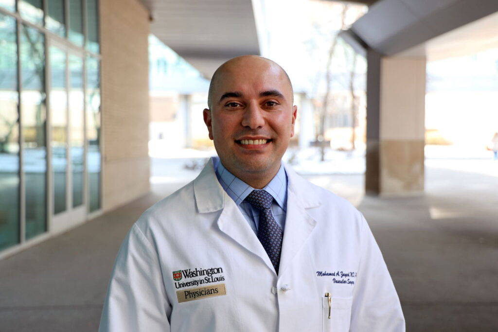 Photo of Dr. Zayed standing outside of the medical campus