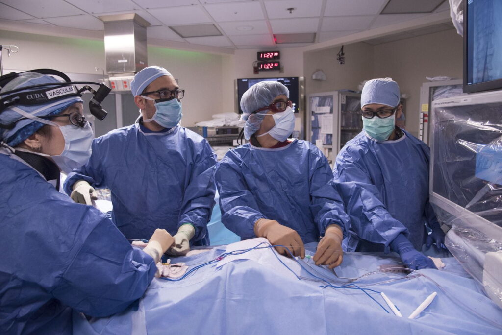 Vascular Surgery Chief Luis Sanchez and surgical team