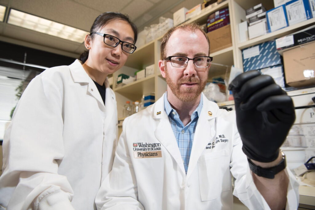 Doctor Fields in lab with medical student