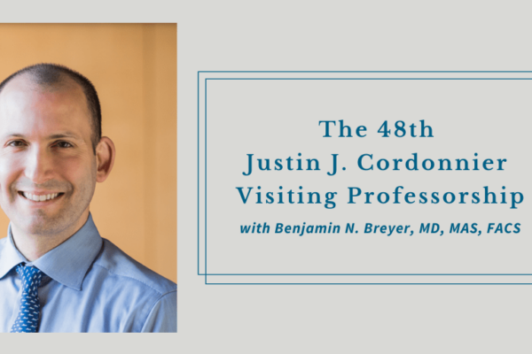 Justin J. Cordonnier Visiting Professorship 2021