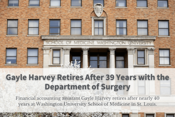 Gayle Harvey Retires After 39 Years with the Department of Surgery