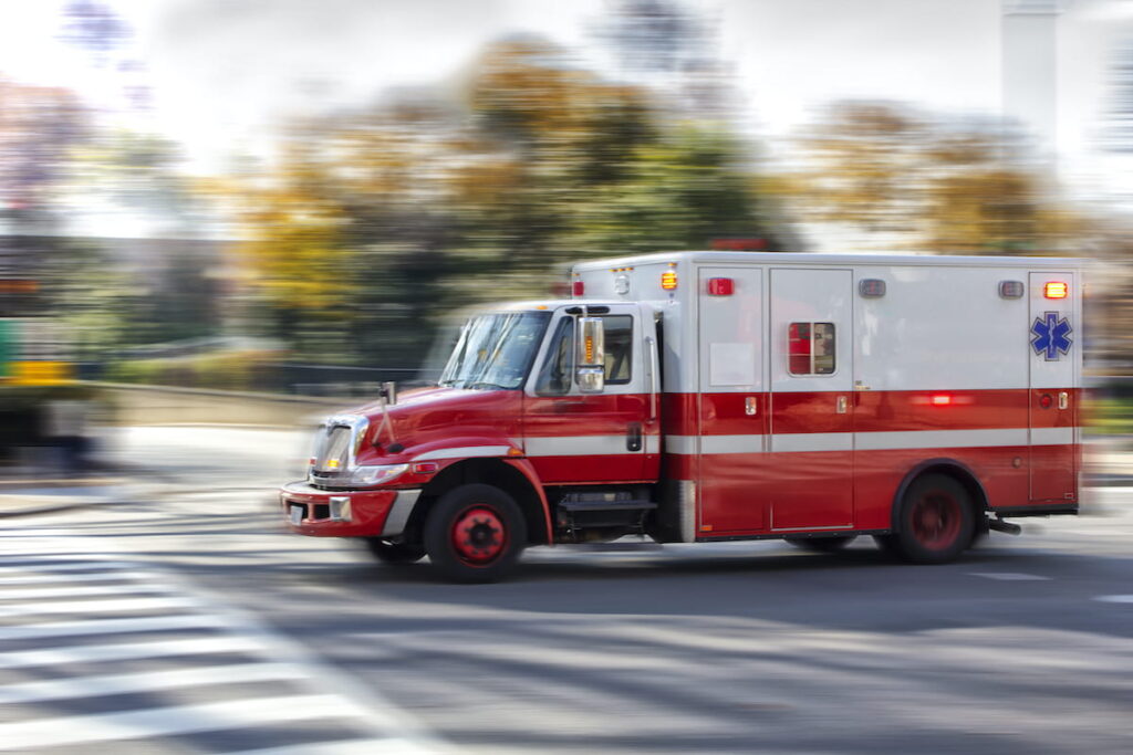 Ambulance in motion