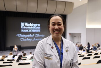 Photo of Jennifer Yu, MD, MPHS, at the Distinguished Service Teaching Awards ceremony.