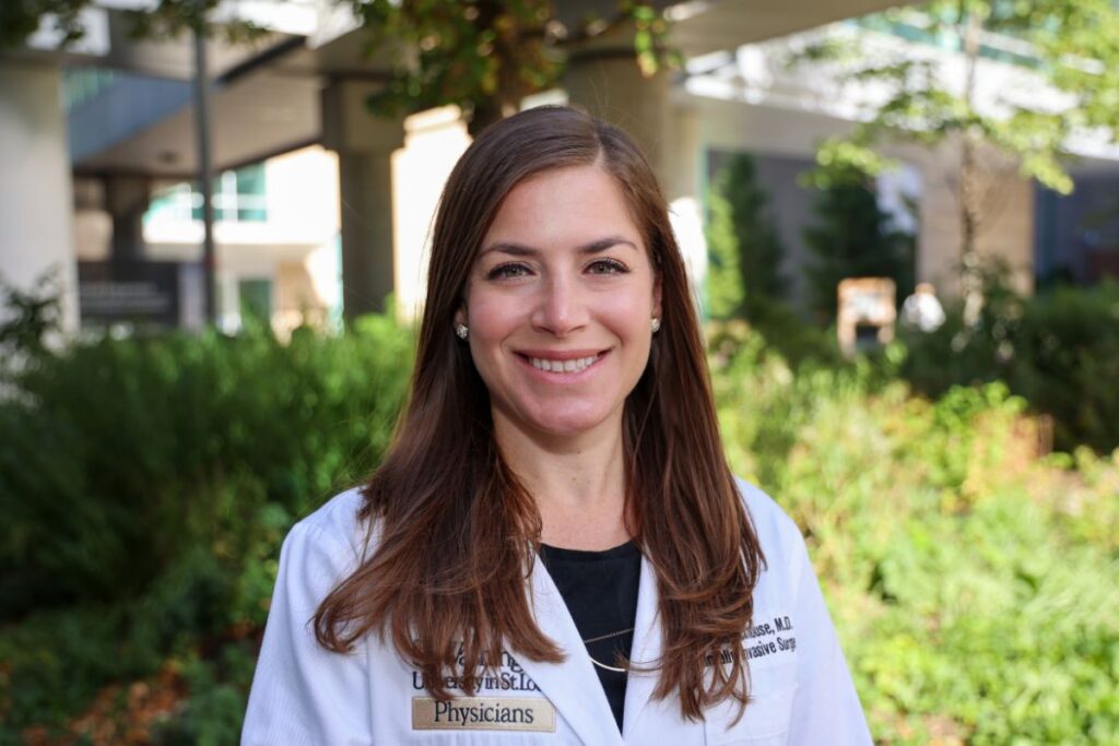 Dr. Eckhouse standing outside hospital