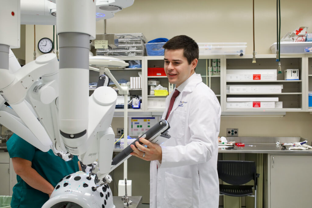 WISE fellow Will Gerull with surgical robot