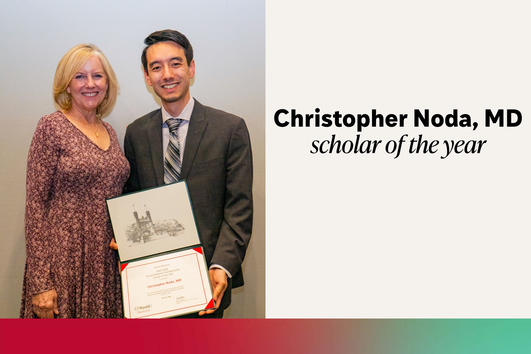 Noda receives scholar of the year award