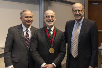 Group photo of Drs. William Chapman, Matthew Rosengart, and David Perlmutter
