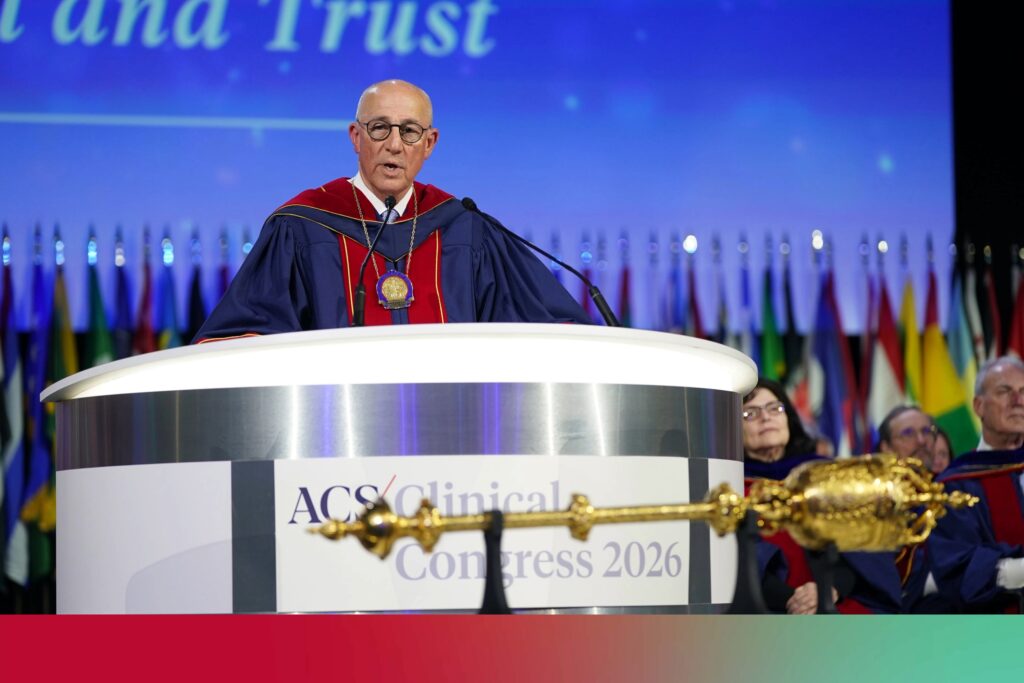 Timothy Eberlein, MD, PhD, delivers presidential address at ACS.