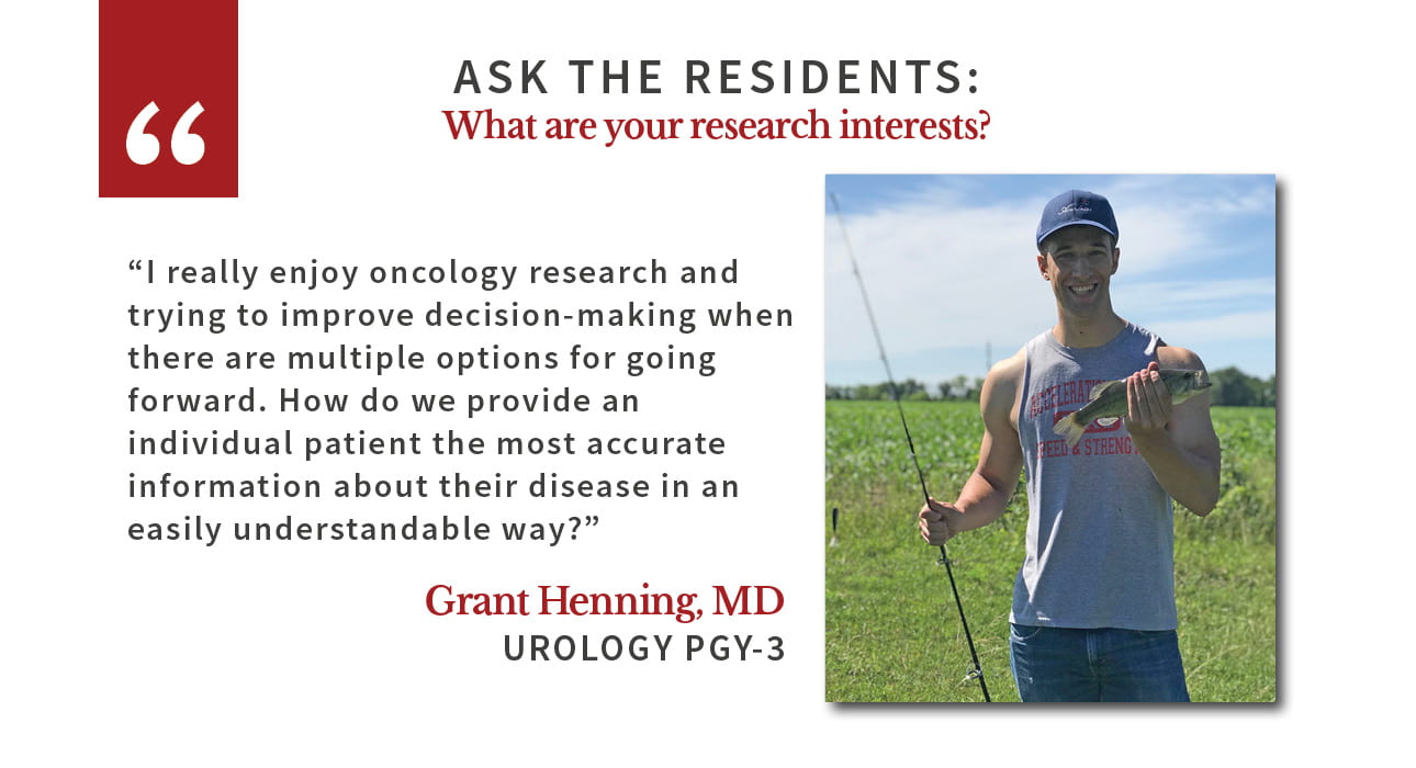 Grant Henning says: "I really enjoy oncology research and trying to improve decision-making when there are multiple options for going forward. How do we provide an individual patient the most accurate information about their disease in an easily understandable way?"