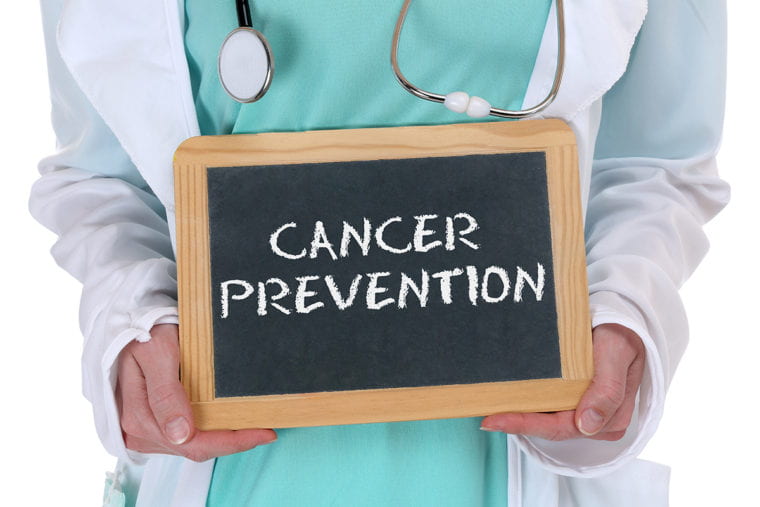 Cancer prevention screening check-up disease ill illness healthy health doctor with sign