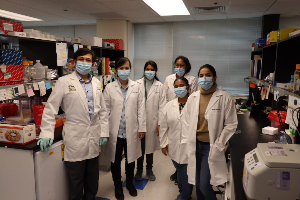 Mahajan Lab Members in laboratory