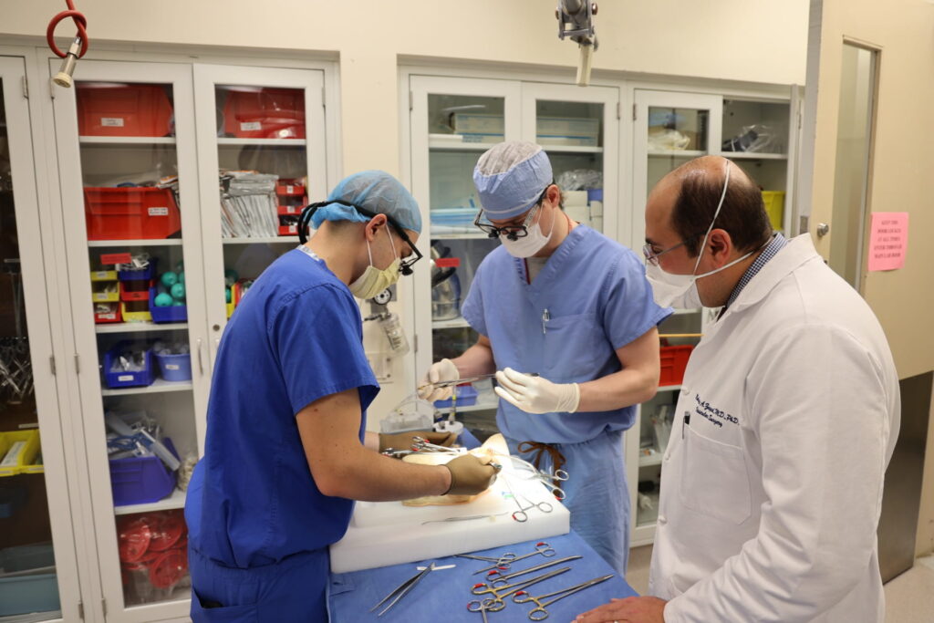 Surgical residents at the WISE simulation center