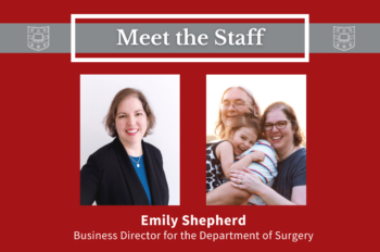 Meet the Staff graphic with photos of Emily Shepherd