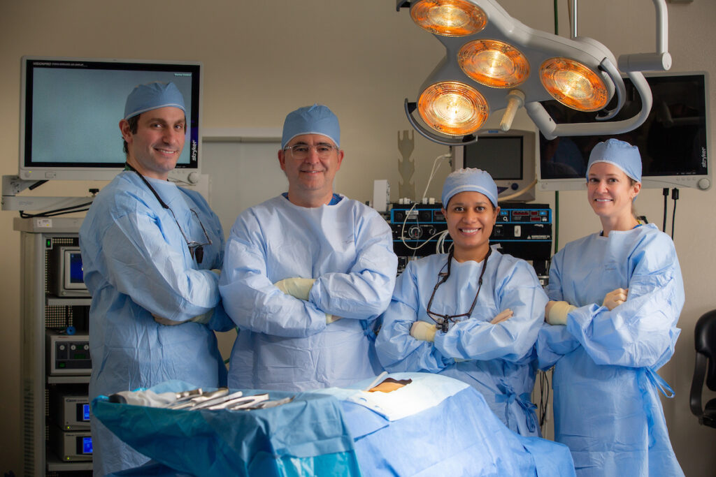 From left: Mitchell Pet, MD, Justin Sacks, MD, MBA, Kelly Currie, MD, and Joani Christensen, MD.